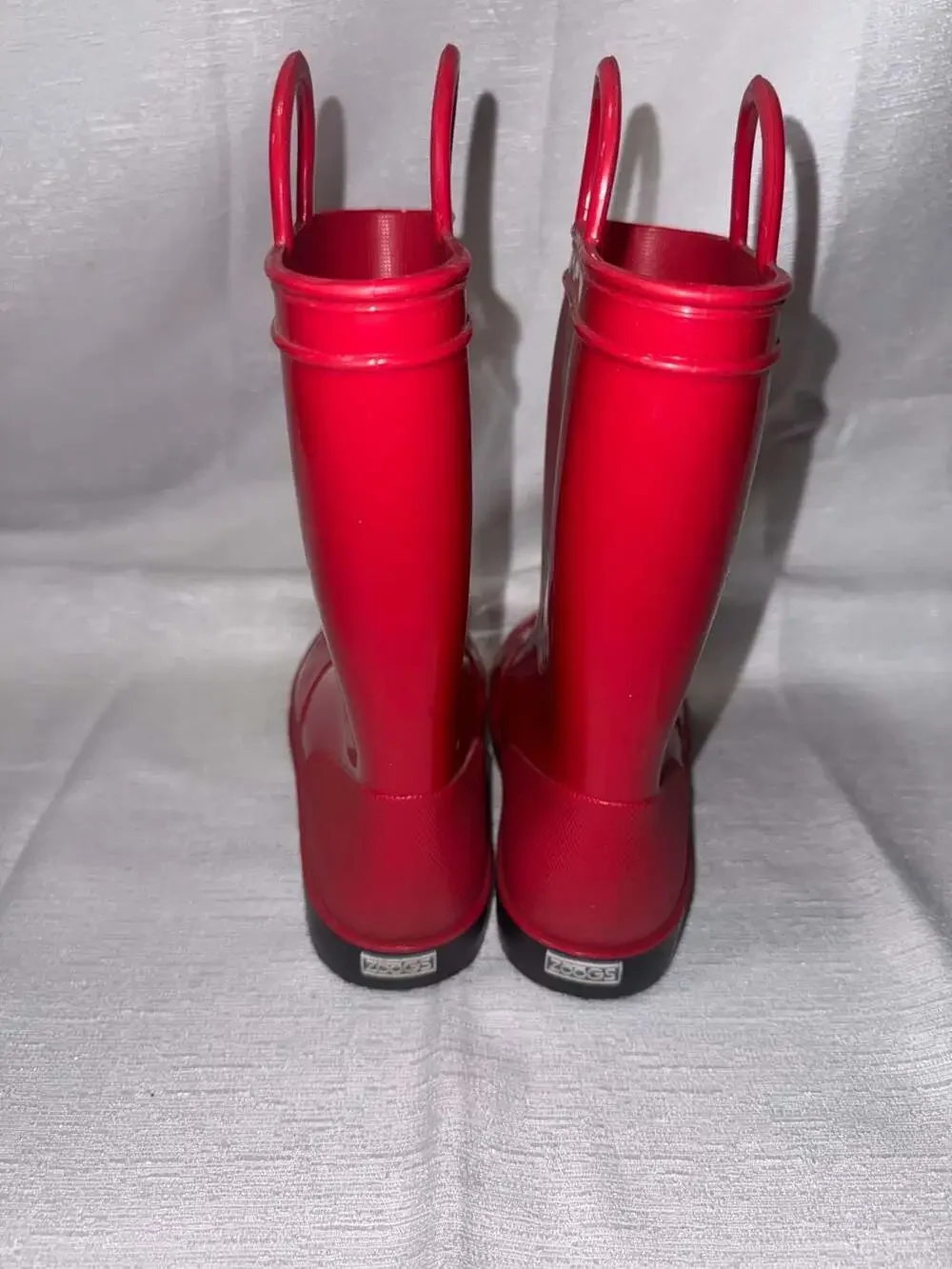 Zoogs Kids Red Waterproof Rain Boots with Easy-On Handles